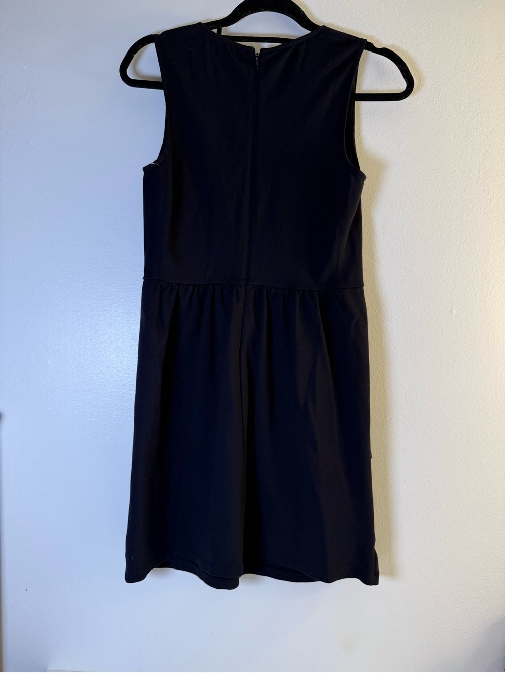 J. Crew Sleeveless Navy Blue Midi Dress with Subtle Banding - Picture 2 of 5